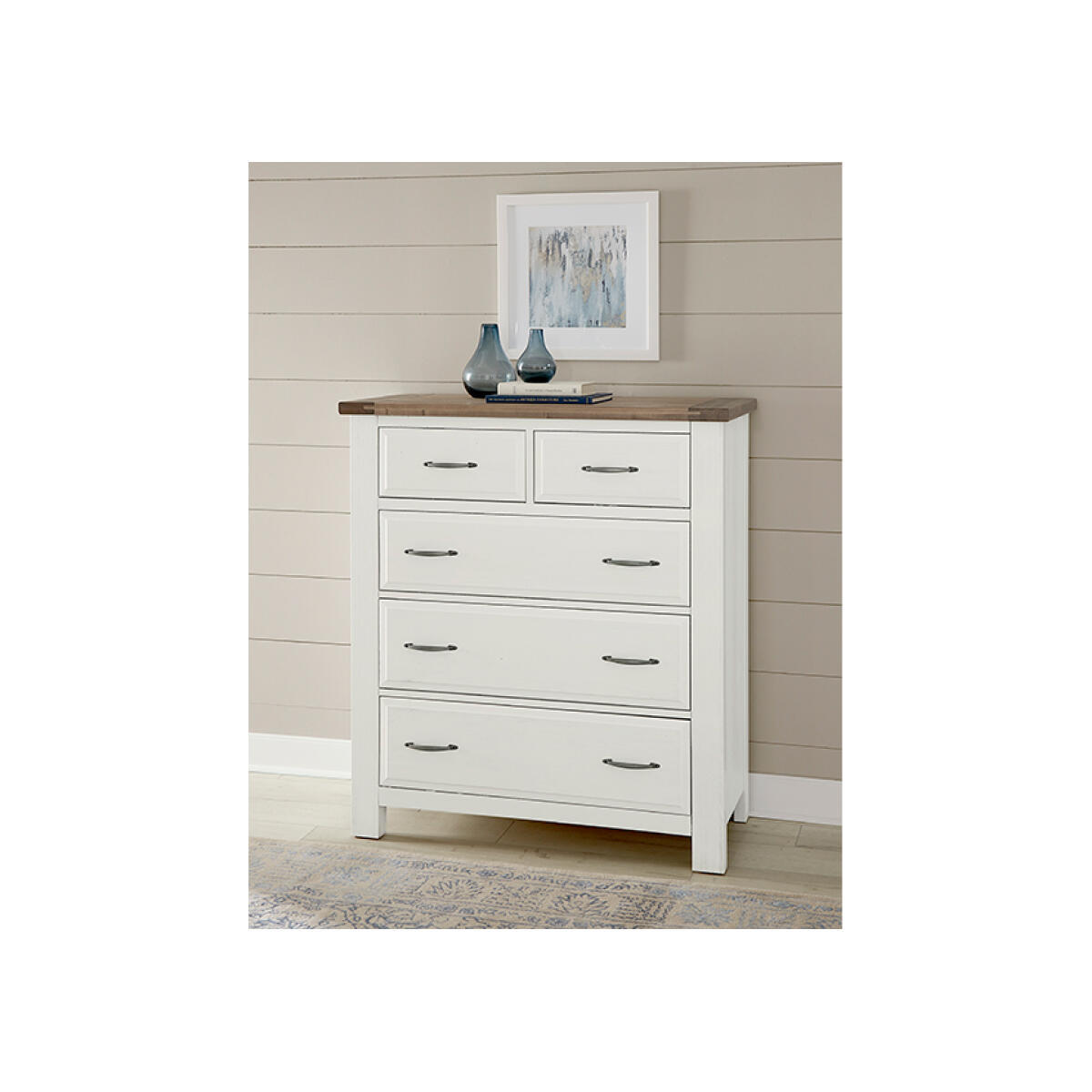 Maple Road Two-Tone Chest - 5 Drawer - Image 2