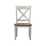 Cottage Lane X Back Wood Seat Side Chair