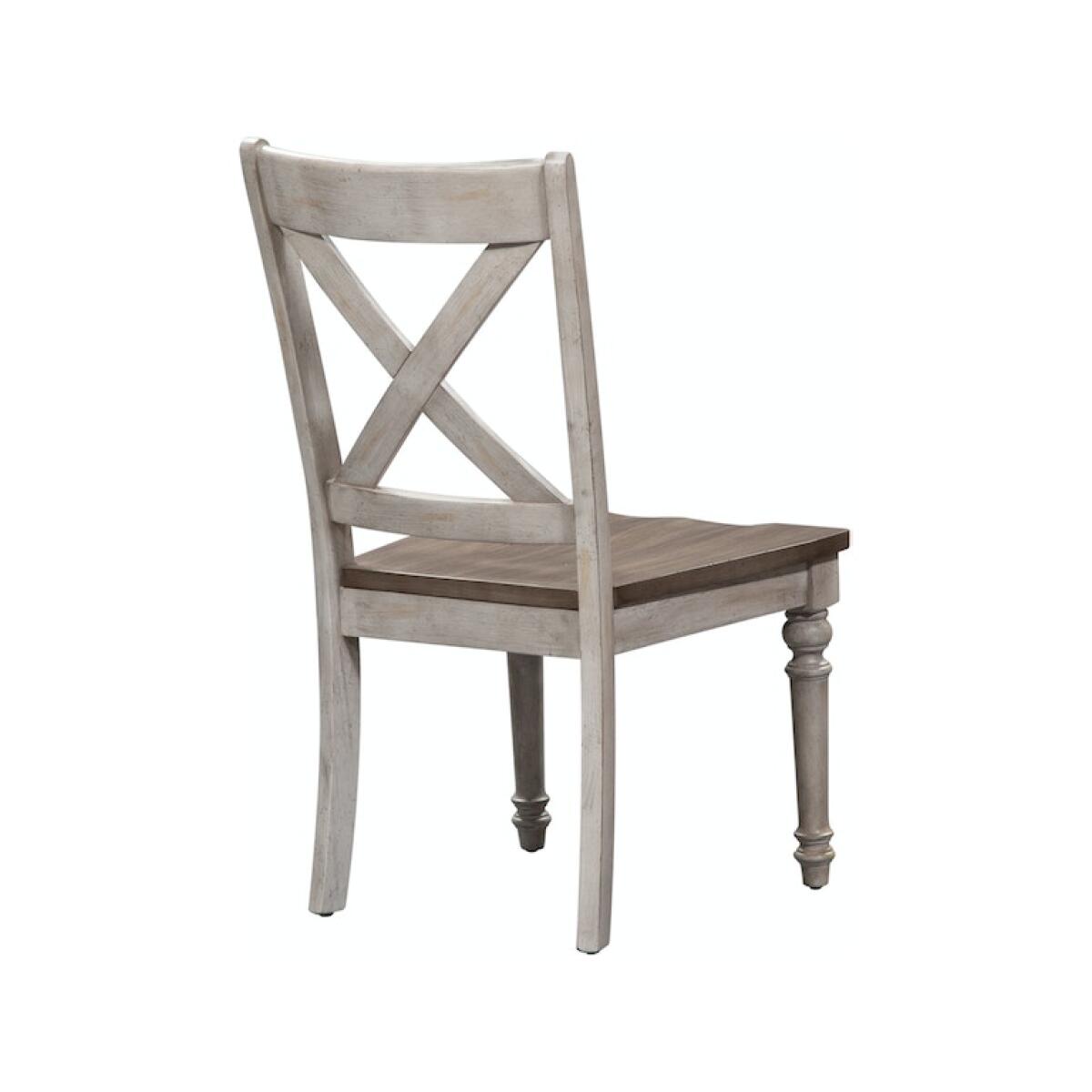 Cottage Lane X Back Wood Seat Side Chair - Image 4