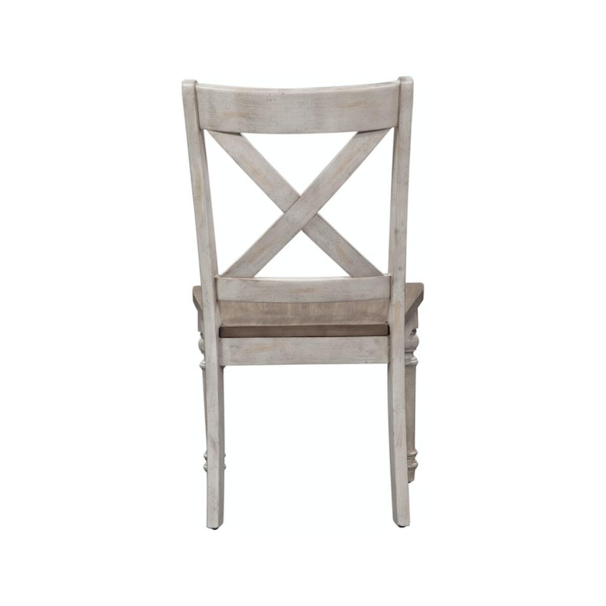 Cottage Lane X Back Wood Seat Side Chair - Image 5
