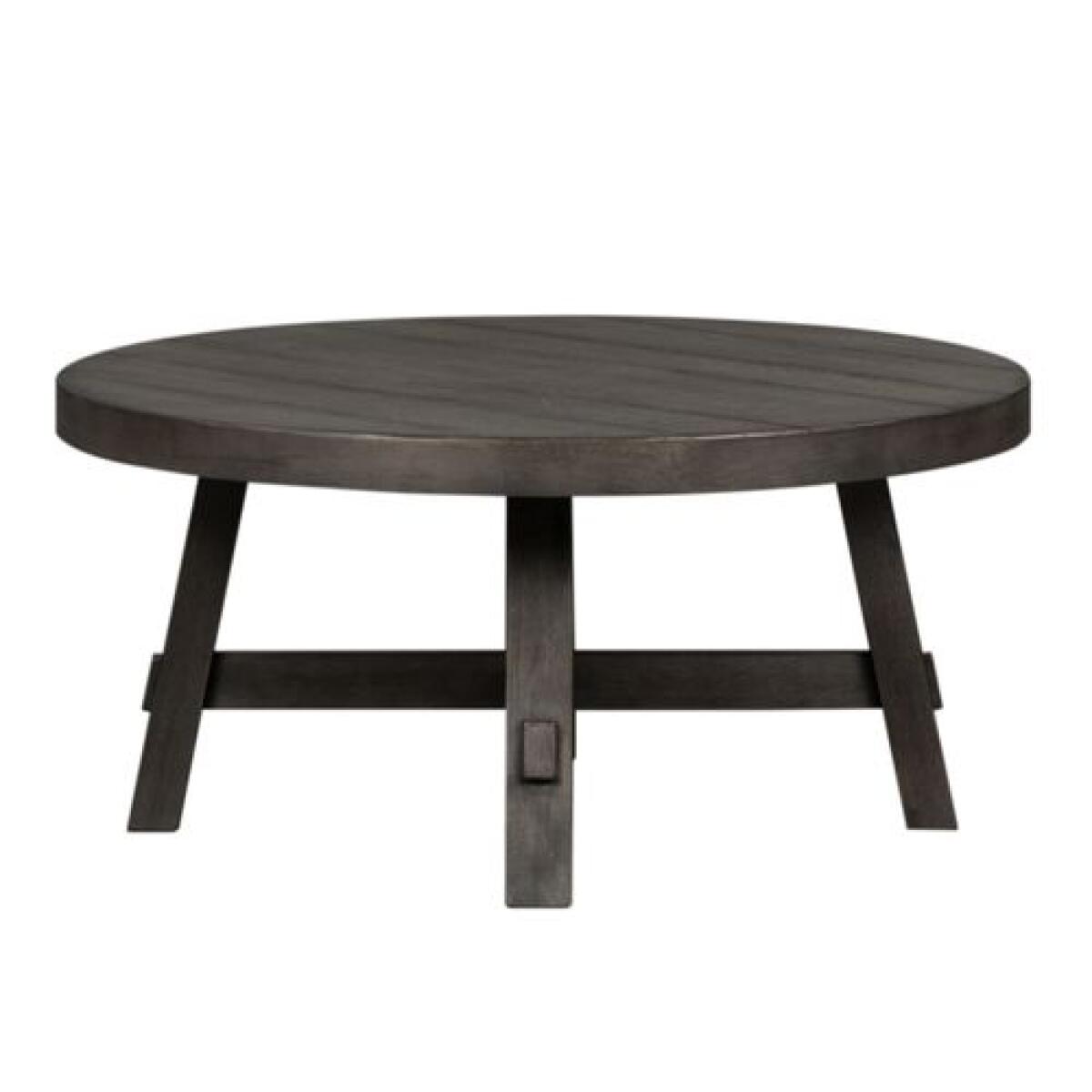 Modern Farmhouse Splay Leg Round Cocktail Table Brown - Image 3