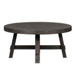 Modern Farmhouse Splay Leg Round Cocktail Table Brown - Image 3