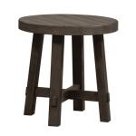 Modern Farmhouse Splay Leg Round End Table in Brown