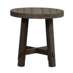 Modern Farmhouse Splay Leg Round End Table in Brown - Image 3