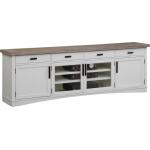 Modern 92 Inch TV Console - Dove With Weathered Natural Top