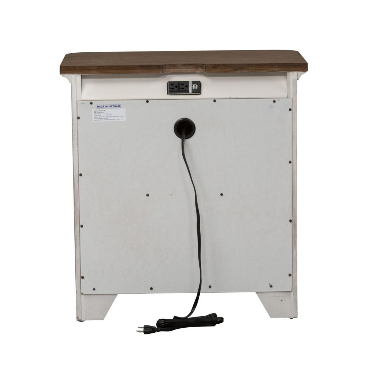 Farmhouse Reimagined 3 Drawer Night Stand w/ Charging Station - Image 3