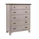 LMCO Home Bungalow Chest - 5 Drawer Dover Grey/Folkstone