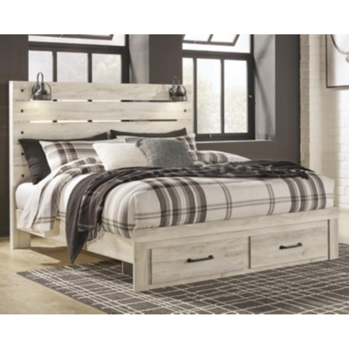 Cambeck King Panel Bed with 2 Storage Drawers - Image 3