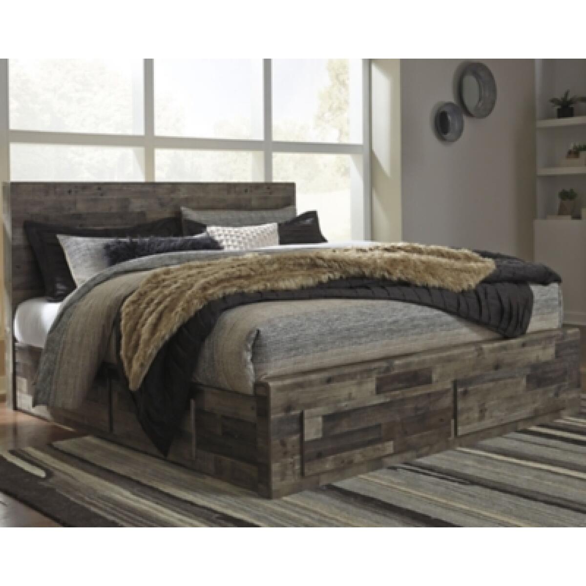 Derekson King Panel Bed with 4 Storage Drawers - Image 3