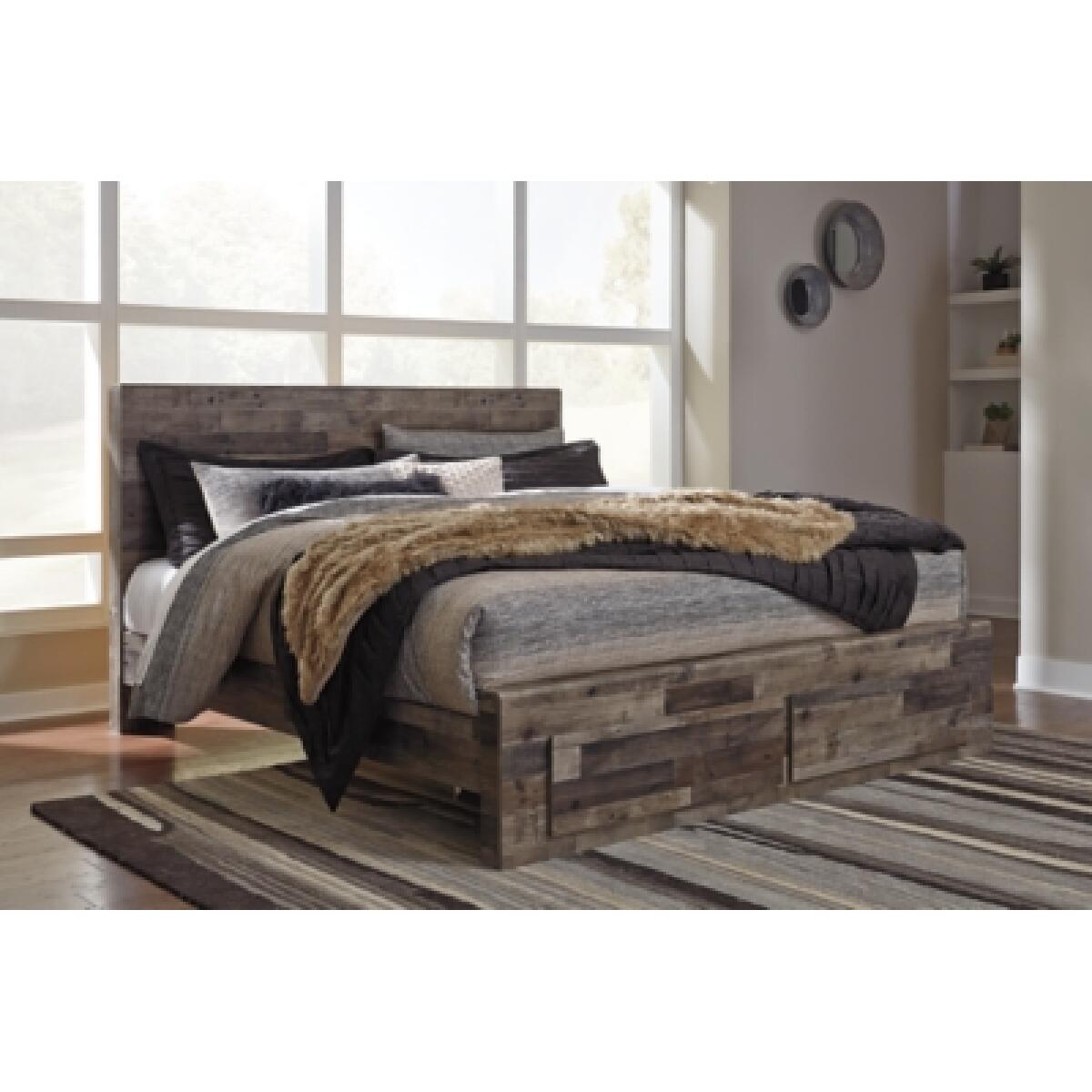 Derekson King Panel Bed with 2 Storage Drawers - Image 3