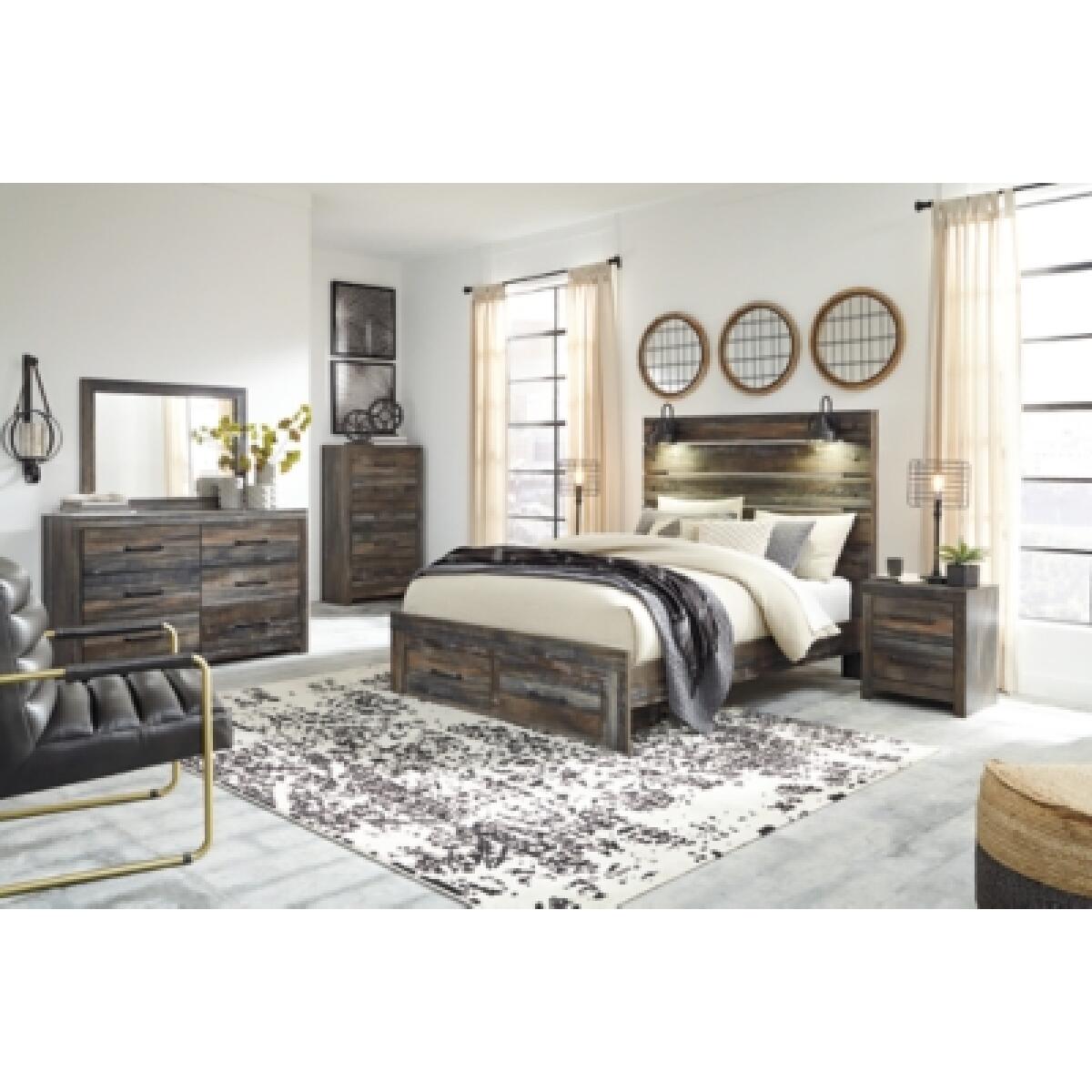 Drystan Queen Panel Bed with 2 Storage Drawers - Image 4