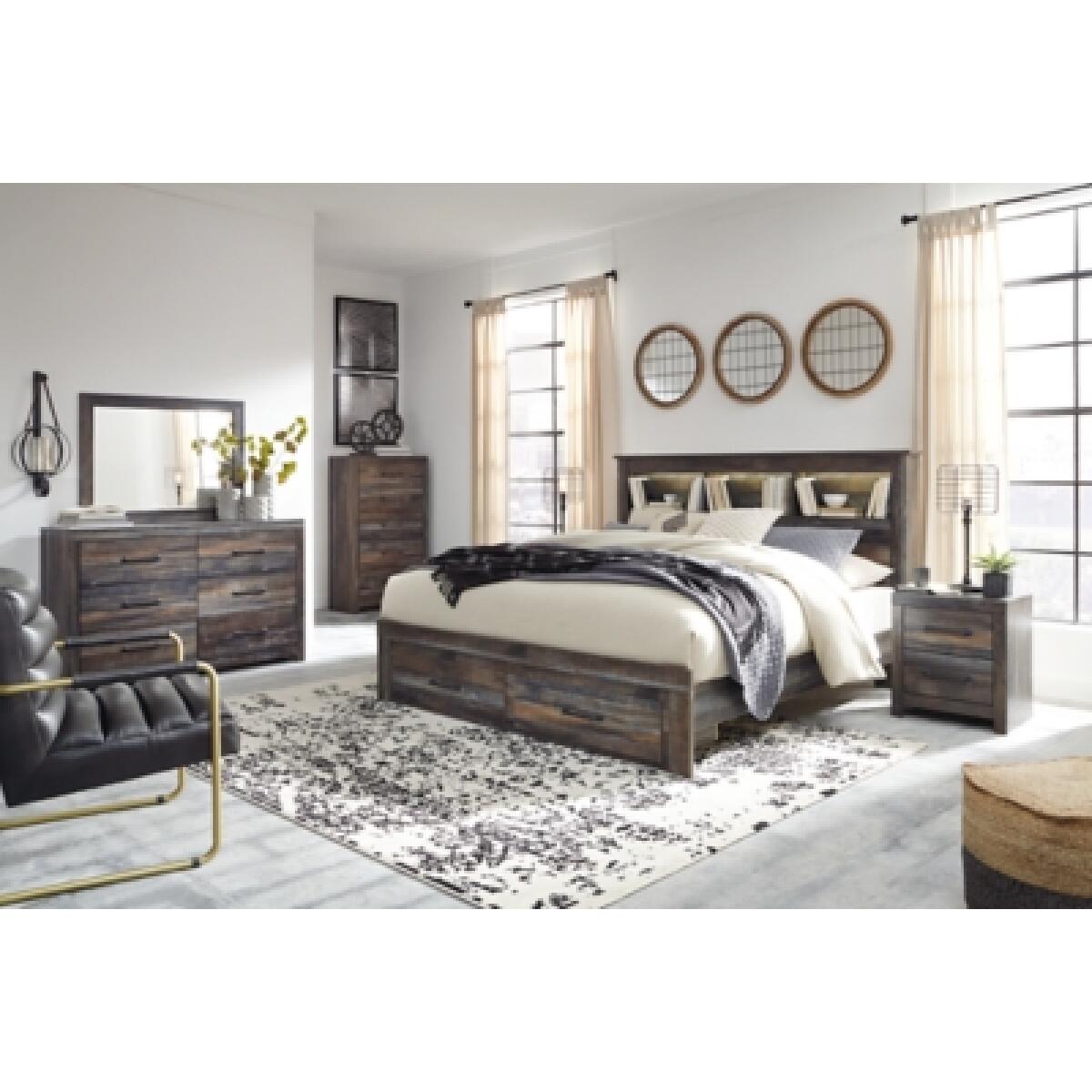 Drystan King Bookcase Bed with 2 Storage Drawers - Image 4