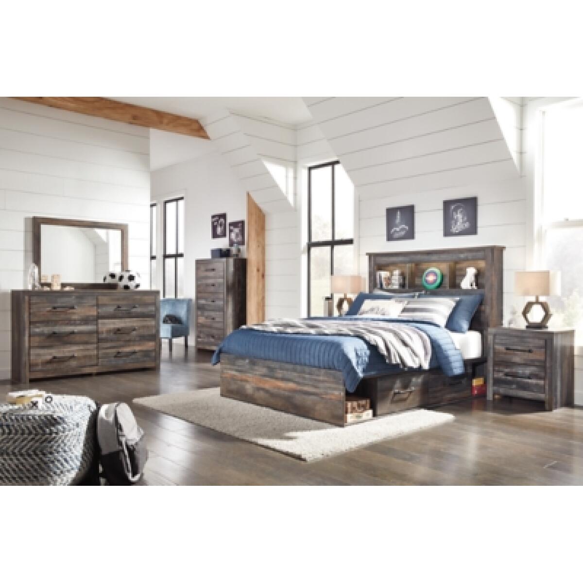 Drystan Full Bookcase Bed with 2 Storage Drawers - Image 4