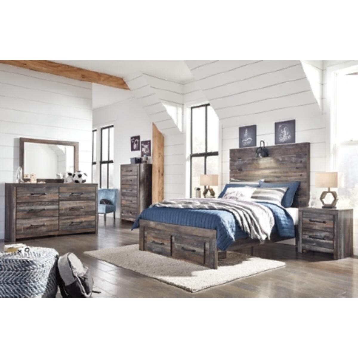 Drystan Full Panel Bed with 2 Storage Drawers - Image 4
