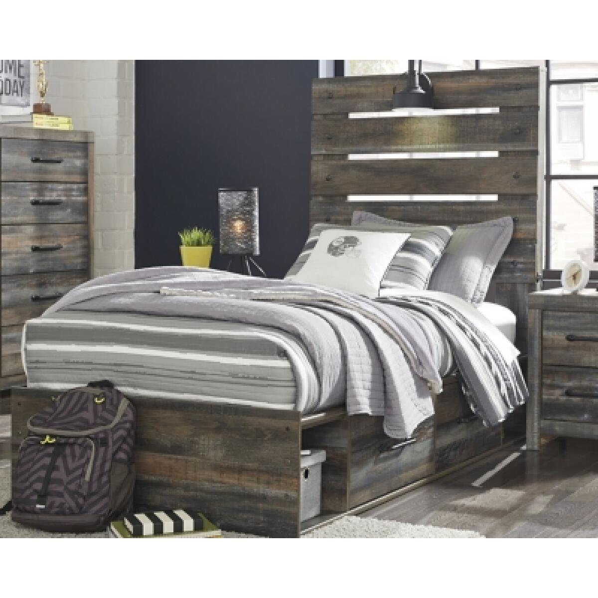 Drystan Twin Panel Bed with 4 Storage Drawers - Image 3