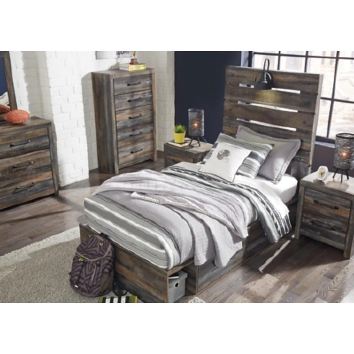 Drystan Twin Panel Bed with 4 Storage Drawers - Image 6