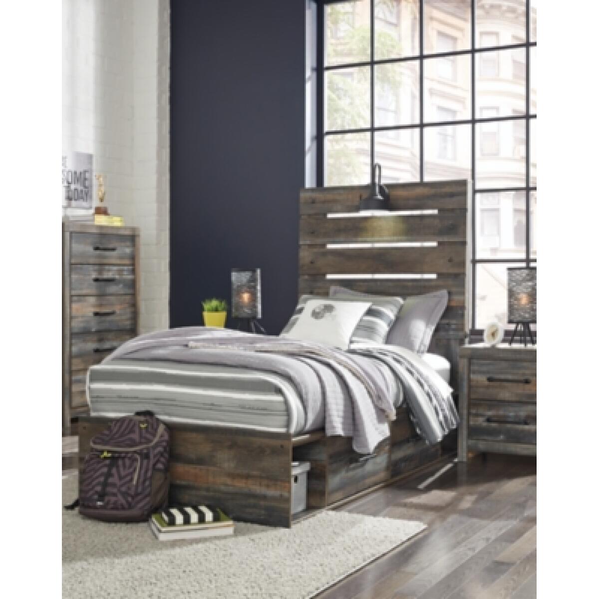 Drystan Twin Panel Bed with 4 Storage Drawers - Image 8