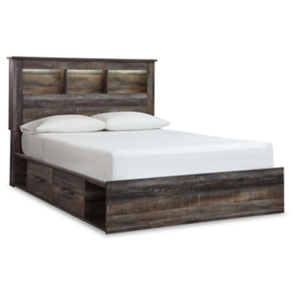 Drystan Queen Bookcase Bed with 2 Storage Drawers - Image 2