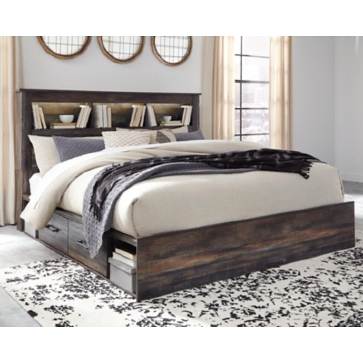 Drystan King Bookcase Bed with 2 Storage Drawers - Image 3