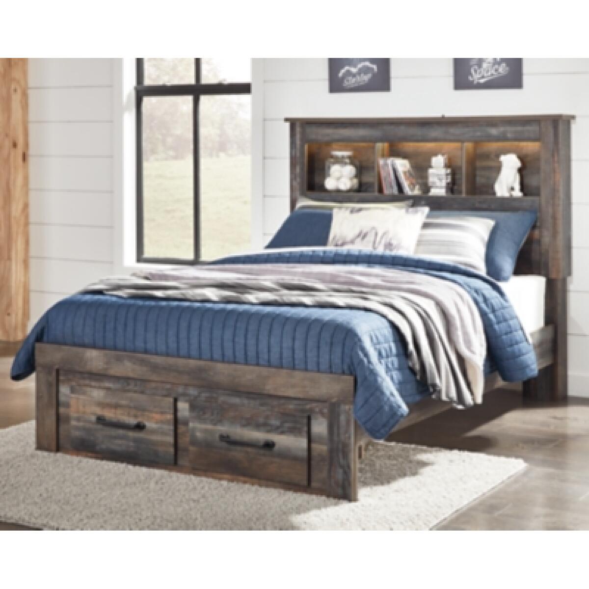 Drystan Full Bookcase Bed with 2 Storage Drawers - Image 3
