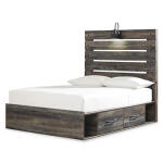 Drystan Full Panel Bed with 4 Storage Drawers