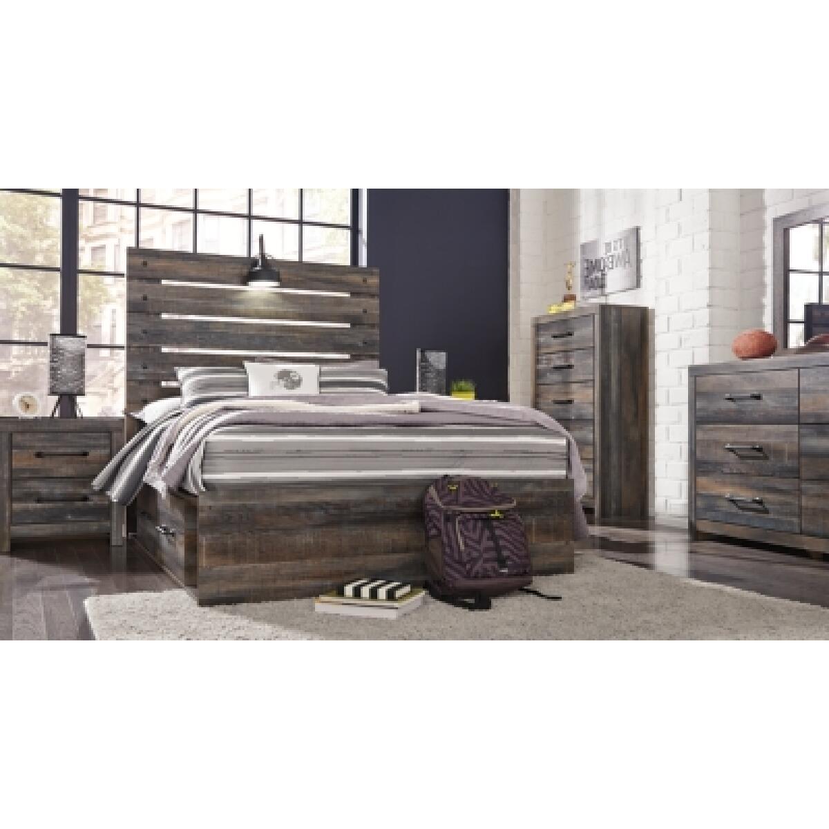 Drystan Full Panel Bed with 4 Storage Drawers - Image 4