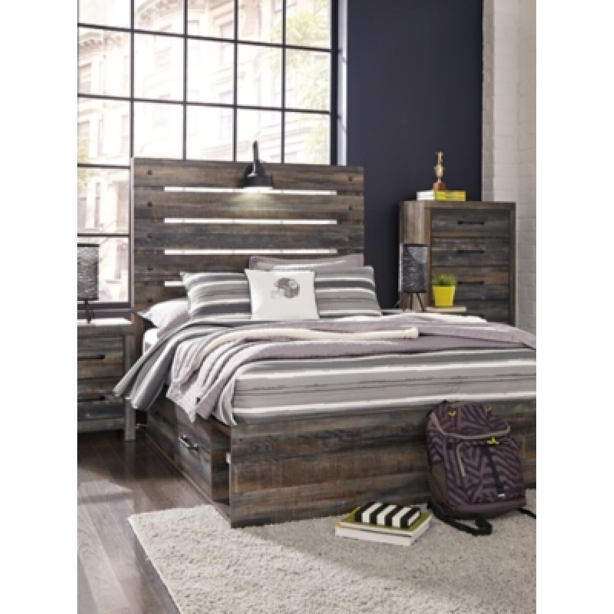Drystan Full Panel Bed with 4 Storage Drawers - Image 6