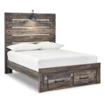 Drystan Full Panel Bed with 2 Storage Drawers - Image 2