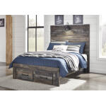 Drystan Full Panel Bed with 2 Storage Drawers
