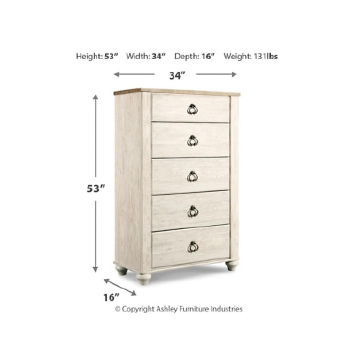 Willowton Chest of Drawers - Image 5