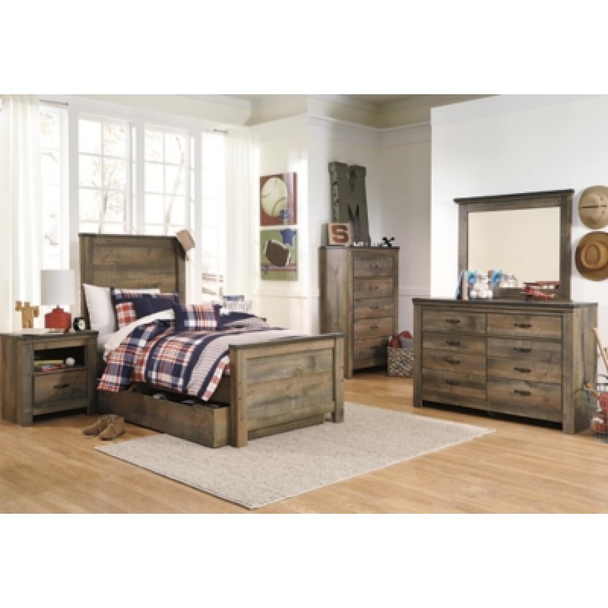 Trinell Twin Panel Bed with 1 Large Storage Drawer - Image 9