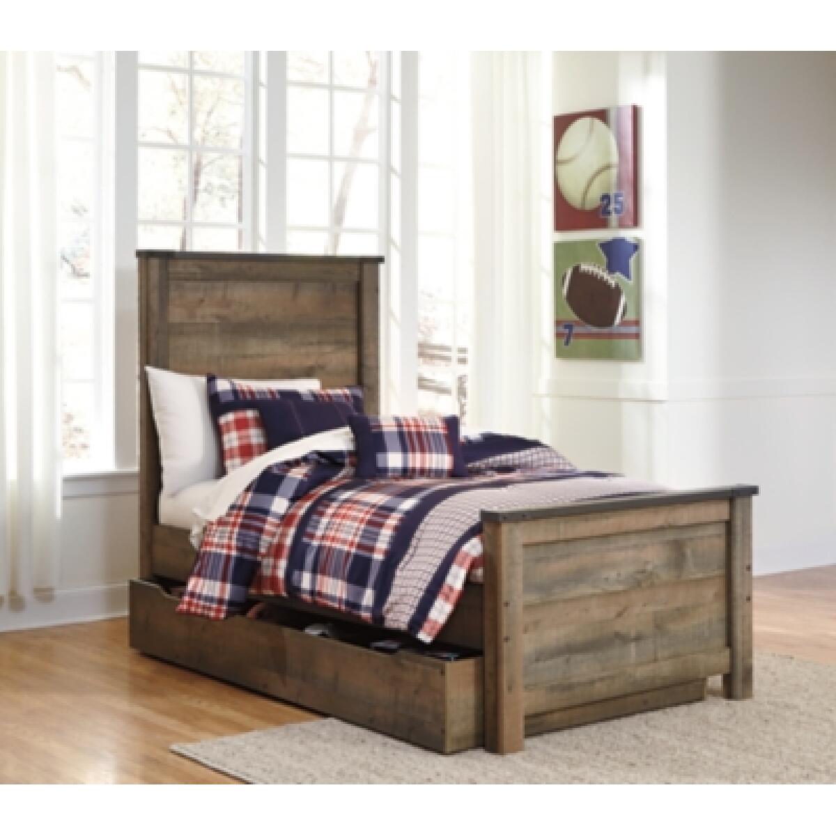 Trinell Twin Panel Bed with 1 Large Storage Drawer - Image 5