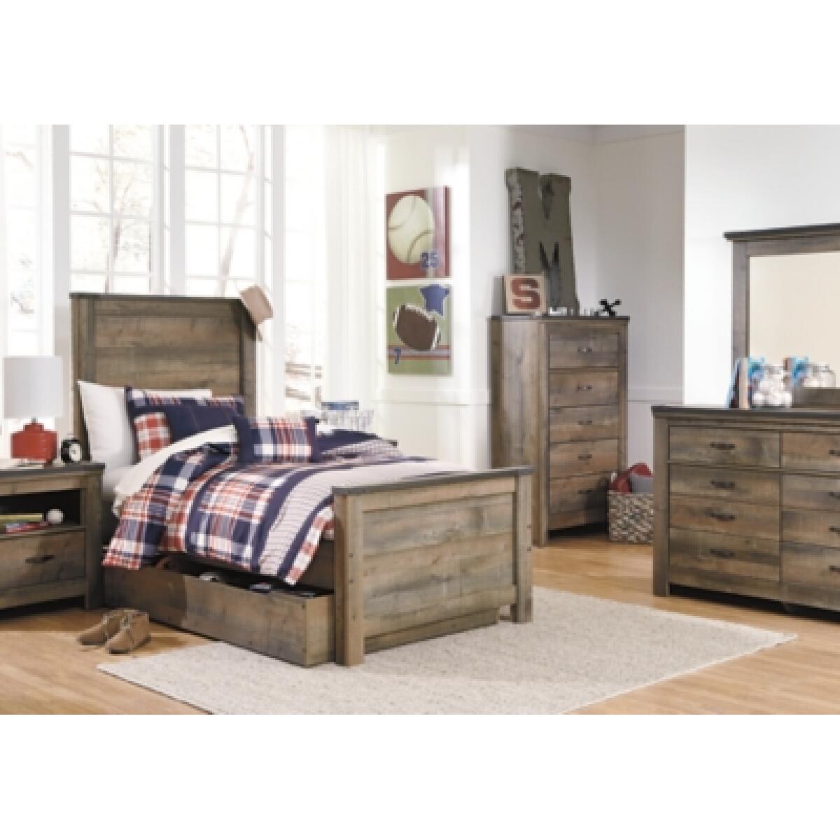 Trinell Twin Panel Bed with 1 Large Storage Drawer - Image 8