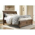 Flynnter King Sleigh Bed with 2 Storage Drawers - Image 3