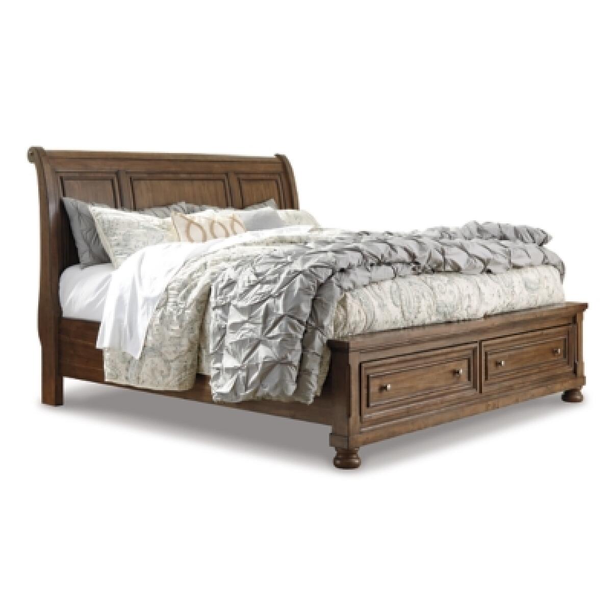 Flynnter Queen Sleigh Bed with 2 Storage Drawers - Image 2
