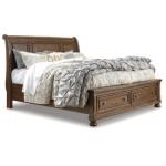 Flynnter King Sleigh Bed with 2 Storage Drawers - Image 2