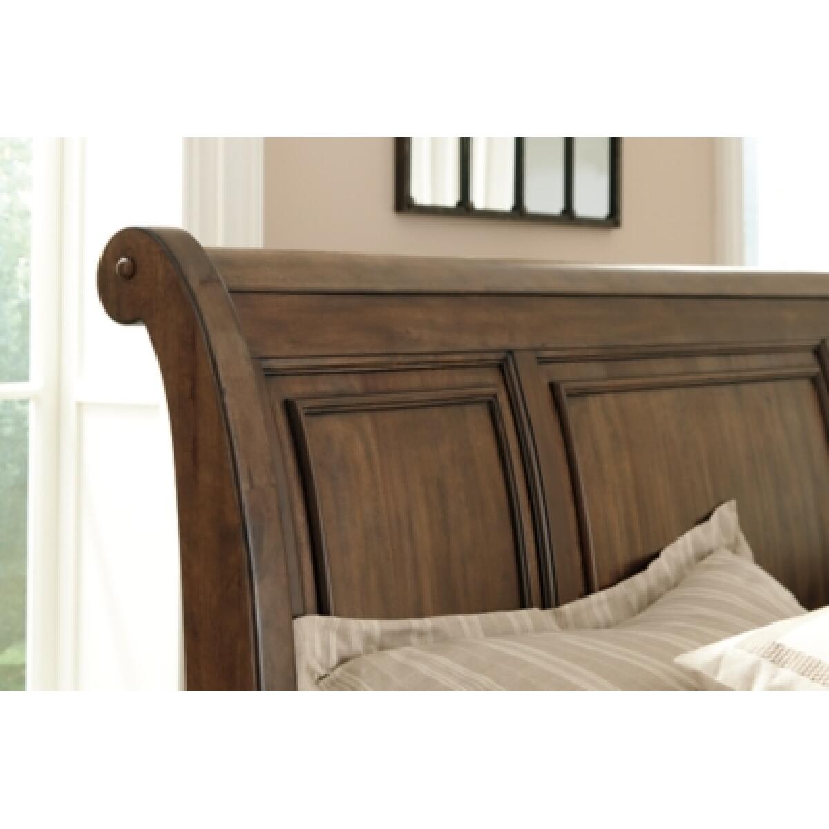 Flynnter King Sleigh Bed with 2 Storage Drawers - Image 4