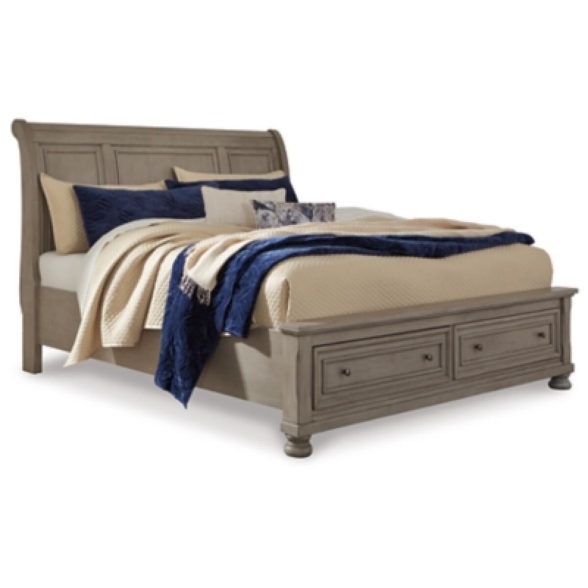 Lettner King Sleigh Bed with 2 Storage Drawers - Image 2