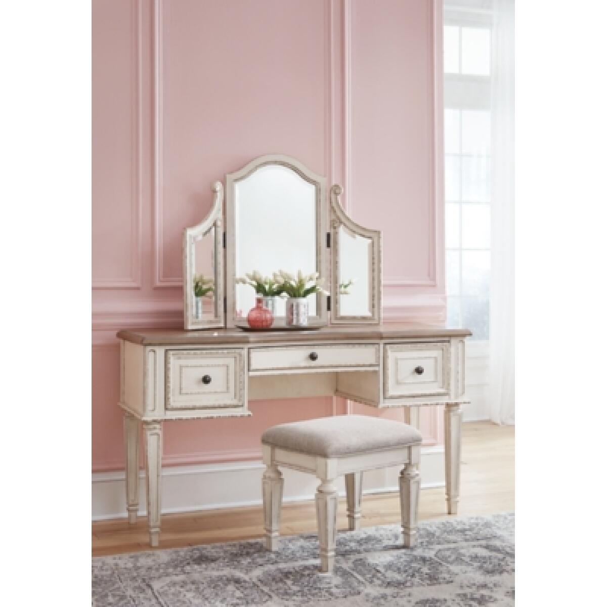 Realyn Vanity and Mirror with Stool - Image 4
