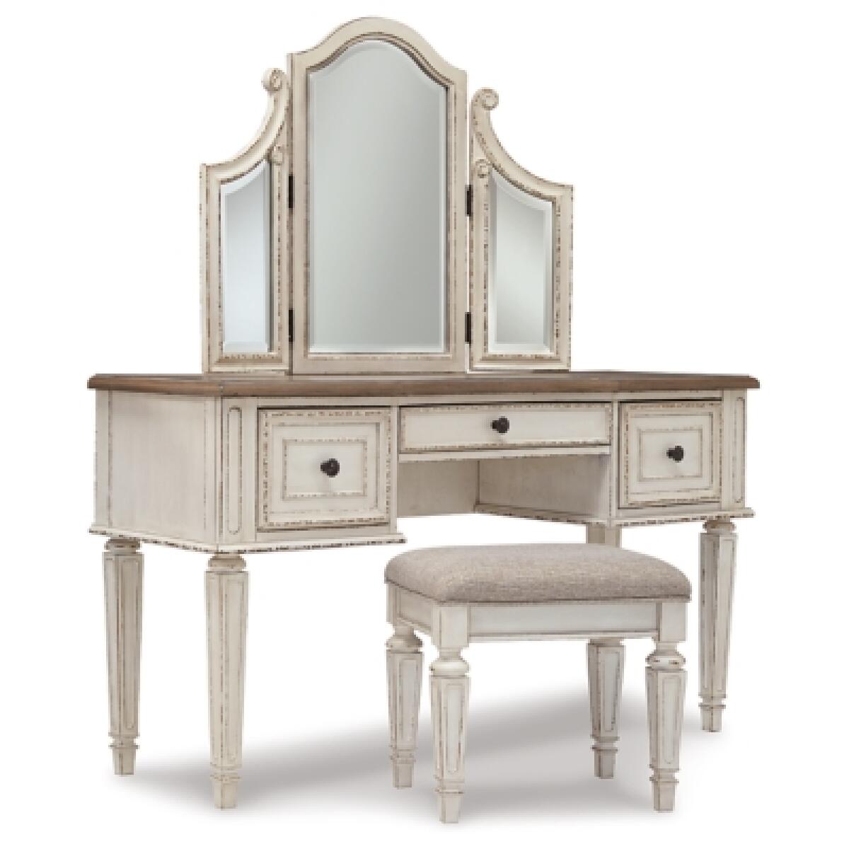 Realyn Vanity and Mirror with Stool - Image 2
