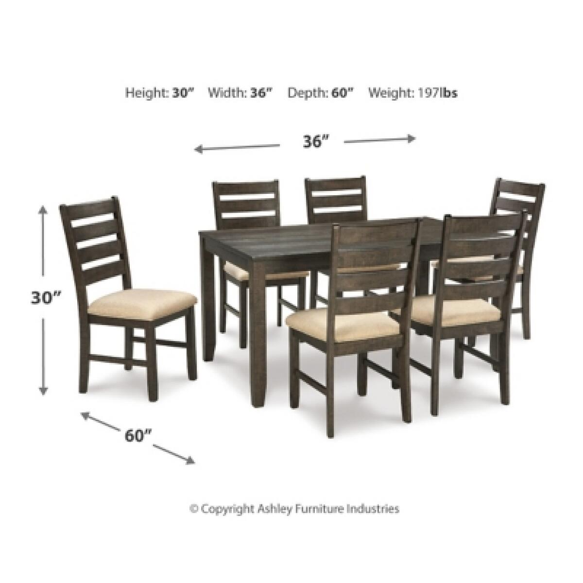 Rokane Dining Table and Chairs (Set of 7) - Image 6