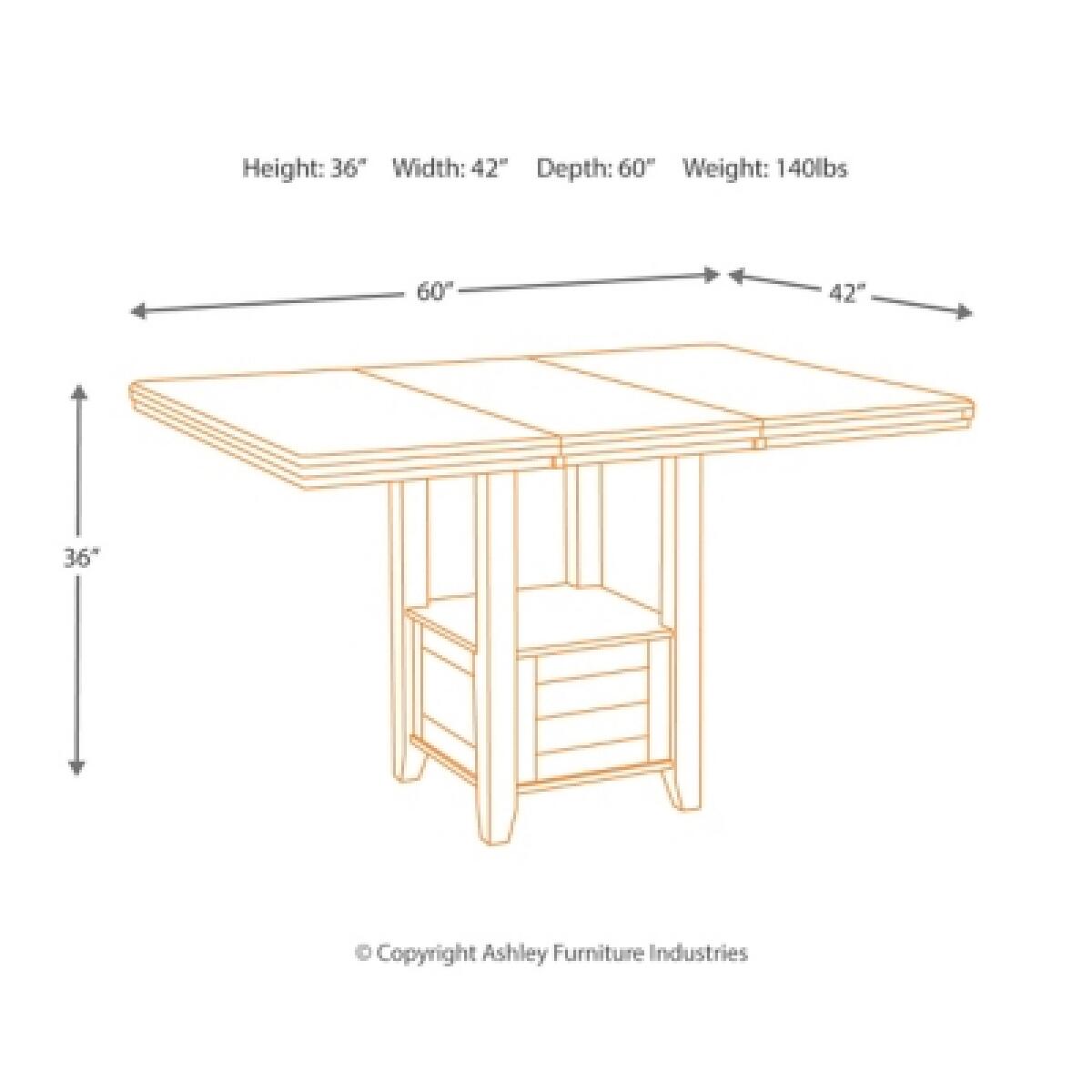 Haddigan Counter Height Dining Extension Table - Image 6