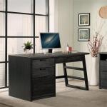 Perspectives Single Pedestal Black Desk - Image 2