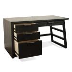 Perspectives Single Pedestal Black Desk - Image 3