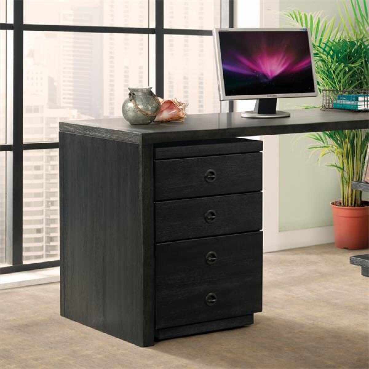 Perspectives Mobile Black File Cabinet - Image 2