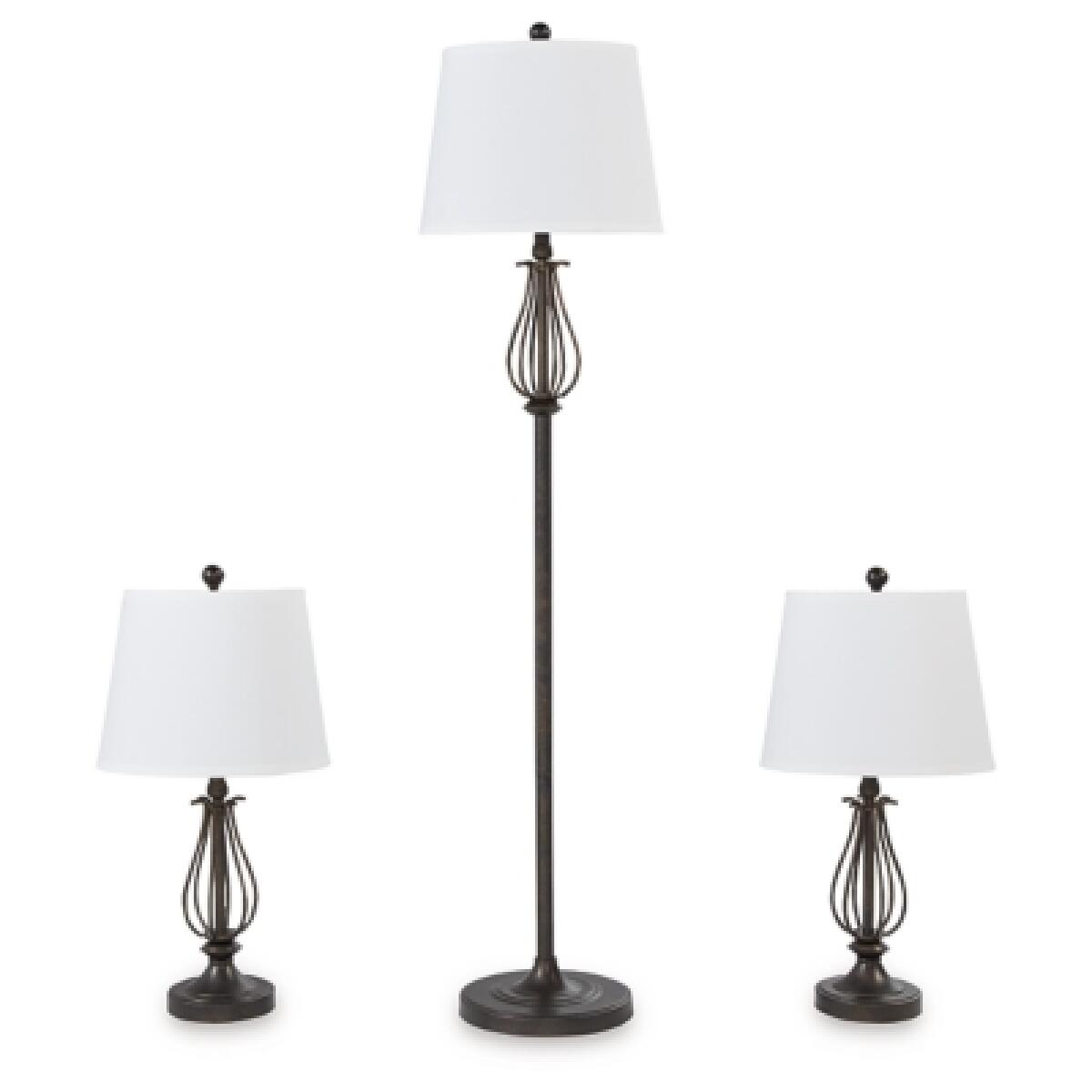 Brycestone Floor Lamp with 2 Table Lamps - Image 2