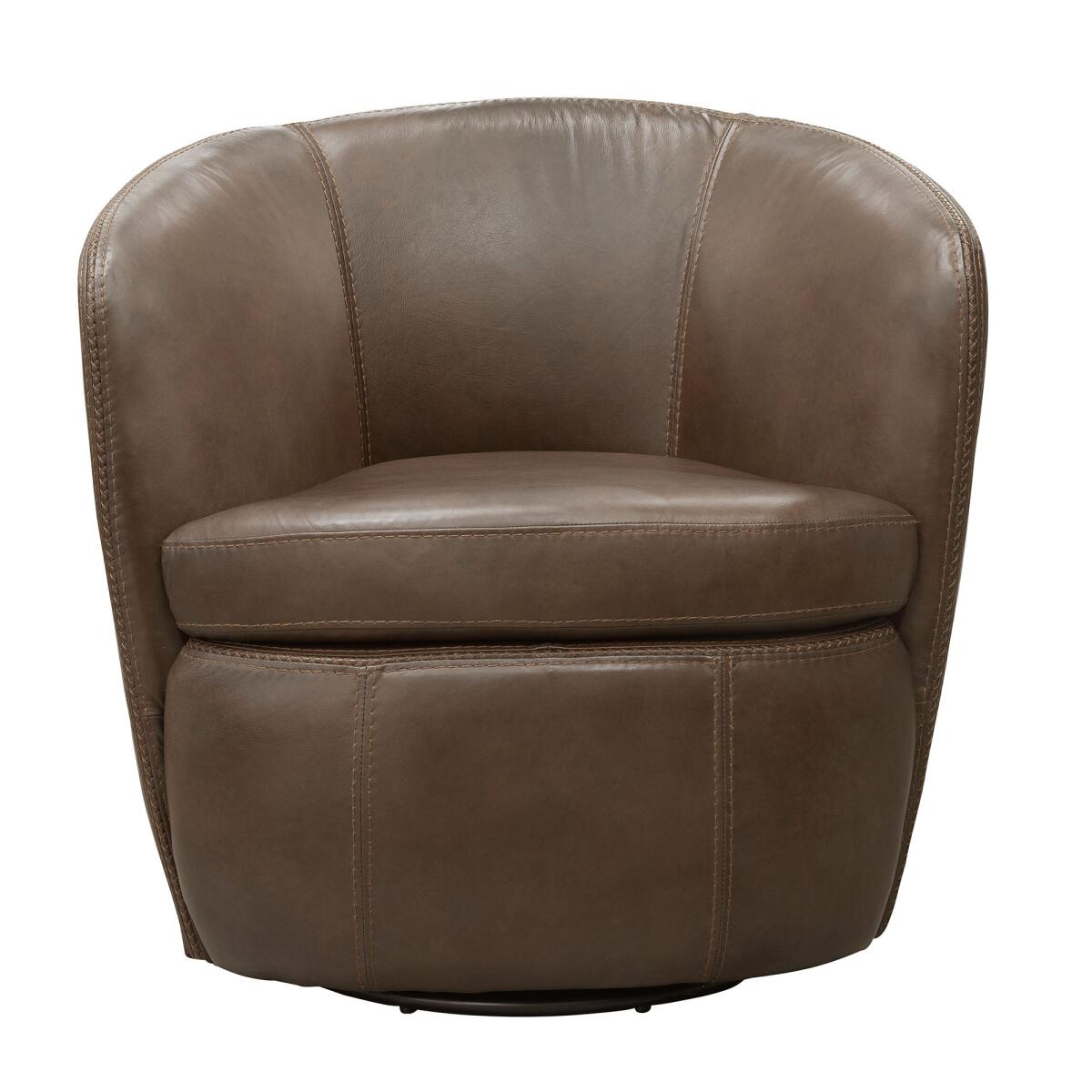 Barolo Vintage Brown Swivel Club Chair - Image 2