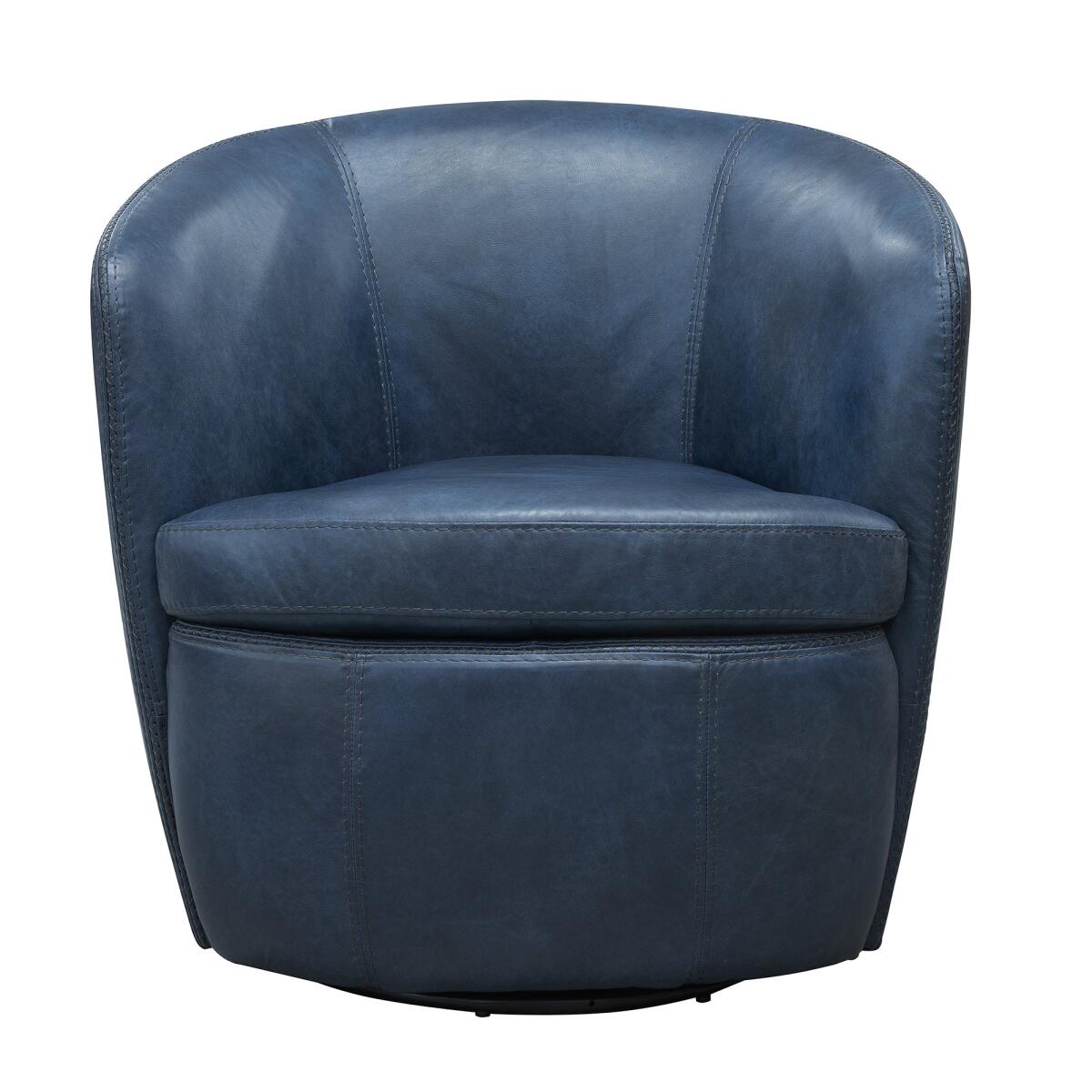 Barolo Vintage Navy Swivel Club Chair - Image 2