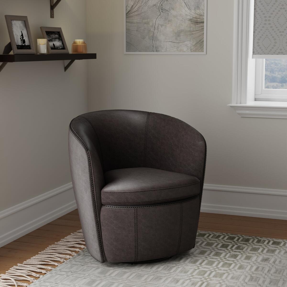 Barolo Vintage Slate Swivel Club Chair - Image 5