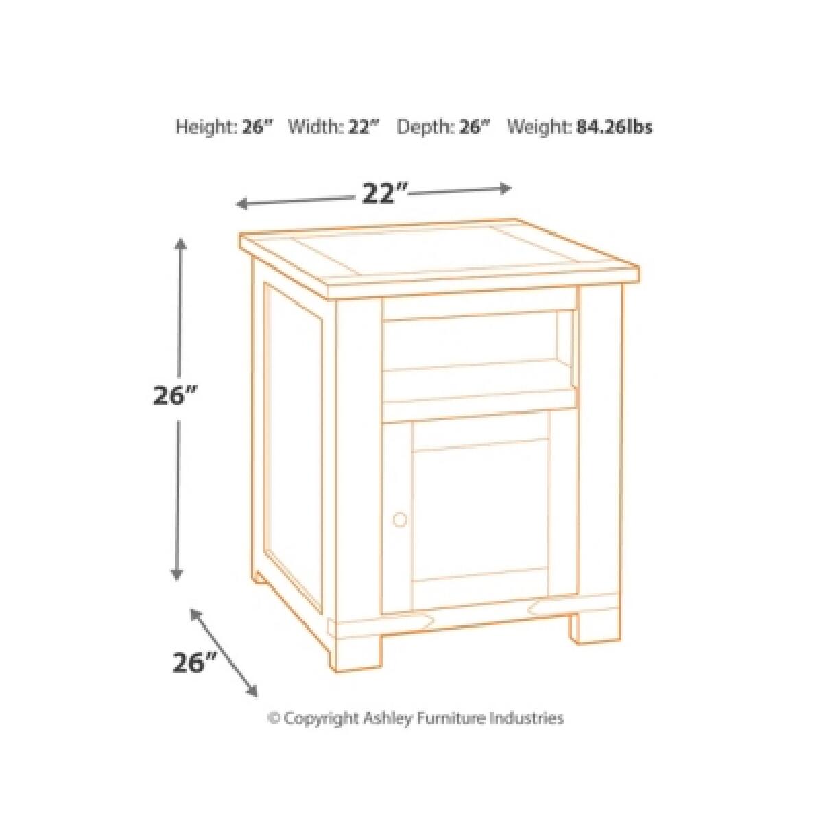 Budmore End Table with USB Ports & Outlets - Image 5